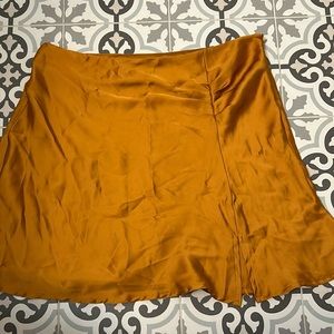 Free people orange slip silk skirt sz 12